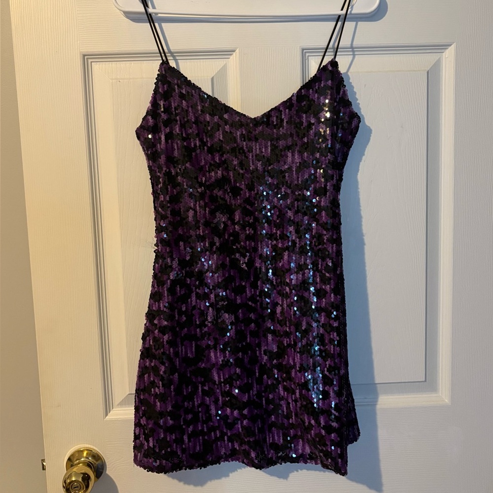 Revolve Purple and Black Mini Dress